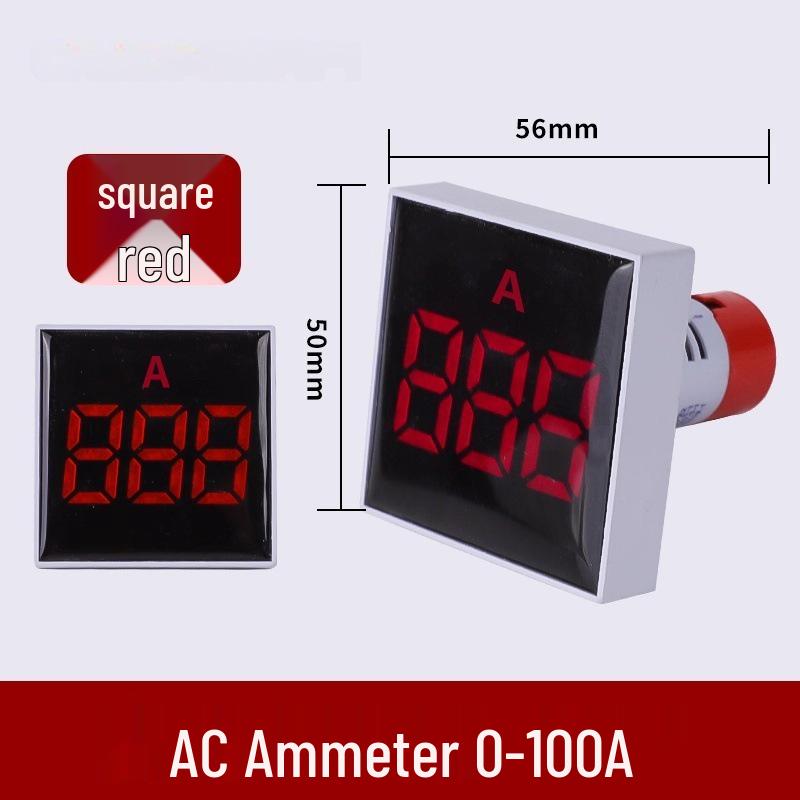 22mm Dual Display LED Voltage Current Frequency Meter - Round/Square