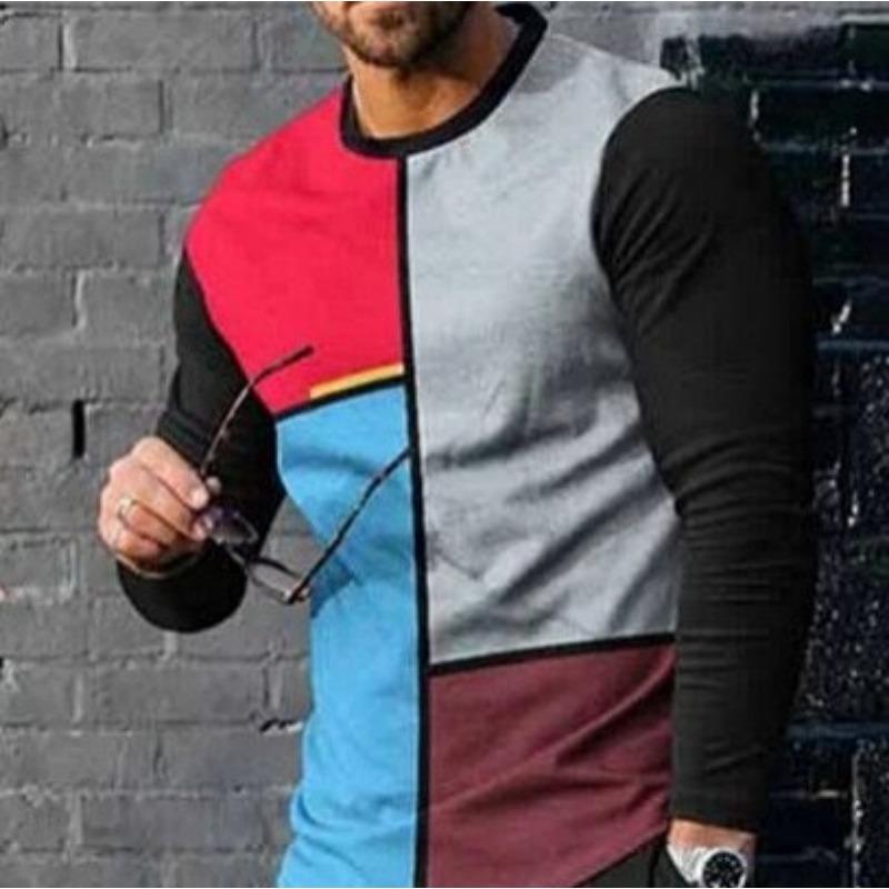Men's Fashion Casual Top 3D Printed Long Sleeve T-shirt