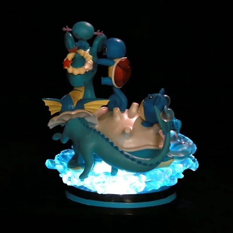 Mew Mewtwo Lapras Squirtle может излучать свет, сцена аниме, фигурка, модель куклы 16 см, декоративные подарки, собранная игрушка