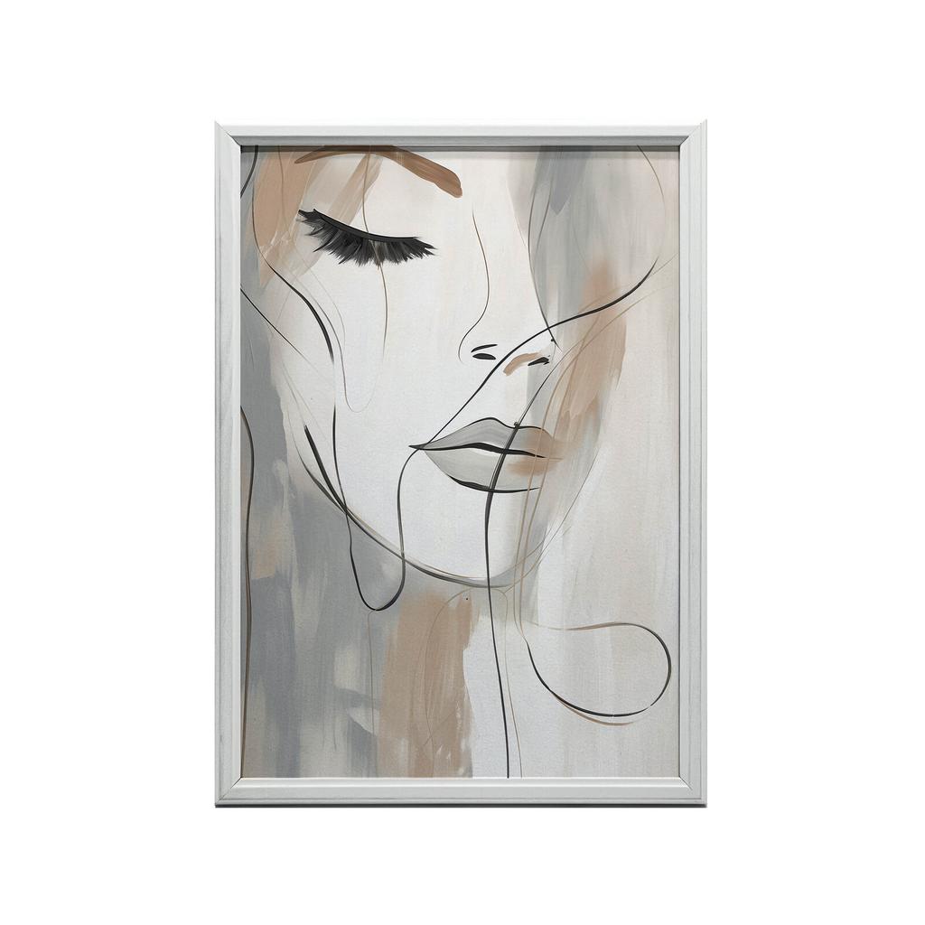 Elegance In Brushstrokes Elegance In Brushstrokes, 70X100 Cm, Dark Brown Wooden Frame, 230 Gsm Matte Paper