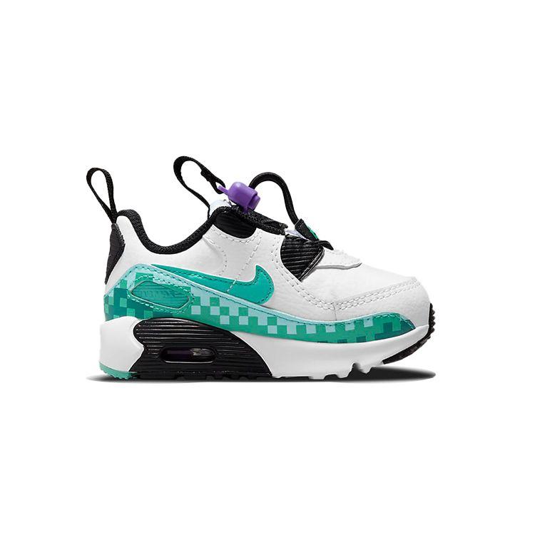 Nike Детские кроссовки Air Max 90 Toggle SE TD White Psychic Purple Washed Teal, черные DN3265-100