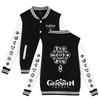 Genshin Impact Аниме-куртка-бомбер для женщин и мужчин, свободный размер Harajuku Fashion Baseball Coat Jacket Женская уличная одежда Весна-Осень Верхняя одежда-бомбер
