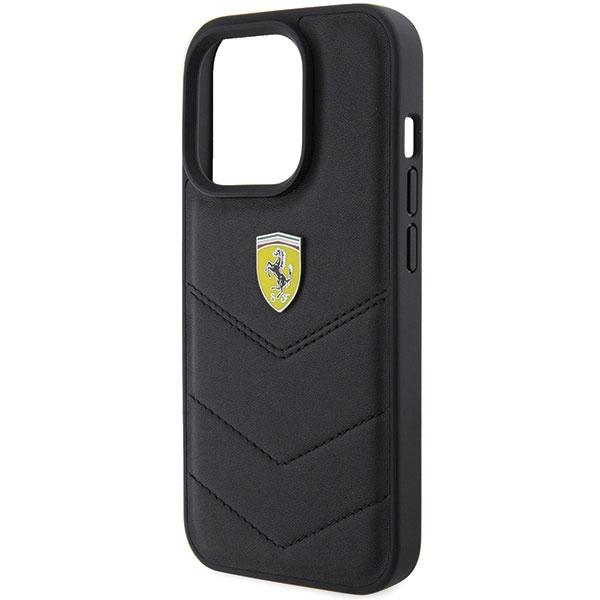 Ferrari Fehcp15Lrduk Iphone 15 Pro 6.1 Black Hardcase Quilted Metal Logo