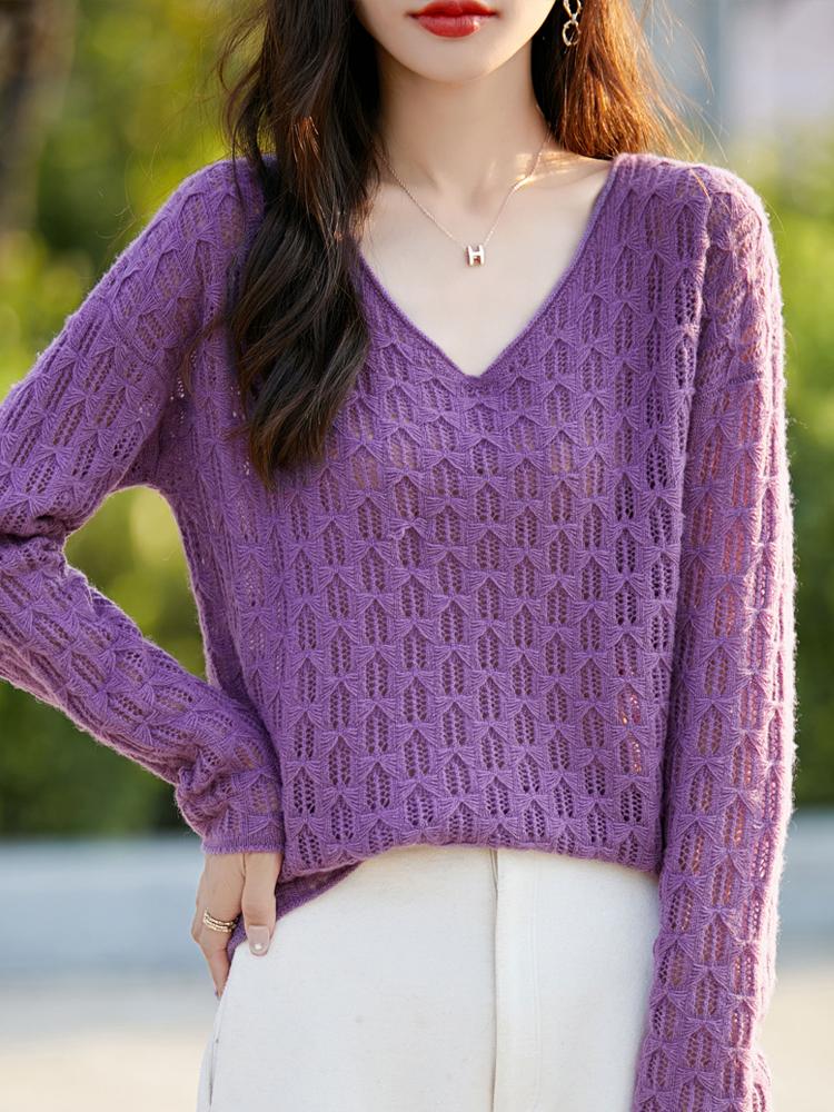 Женский кашемировый свитер Qinghe cashmere 30% кашемир 70% шерсть Осенне-зимний кашемировый свитер мягкий и теплый