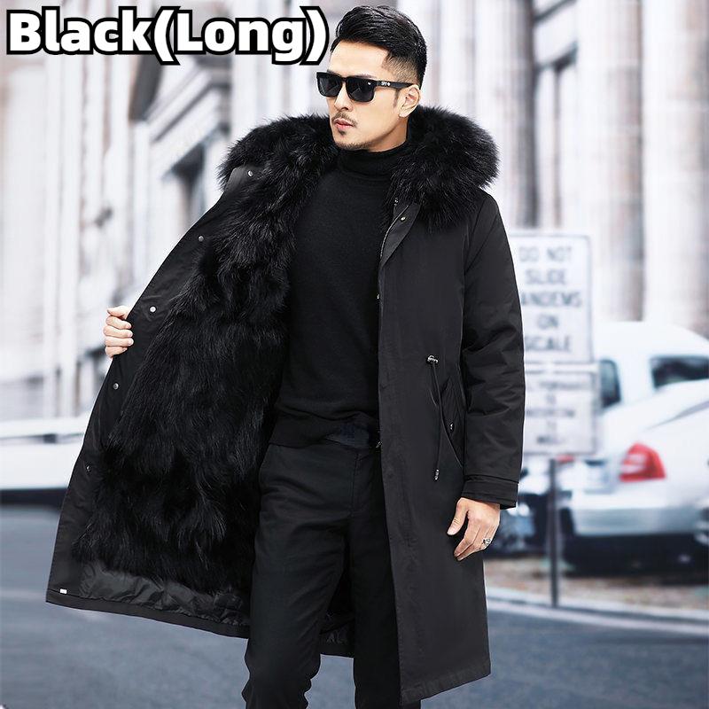 Пальто из искусственного меха, свободное пальто, толстое теплое мужское плюшевое пальто, внутренняя подкладка из лисьего волоса, съемный воротник, длинные меховые парки, меховая куртка