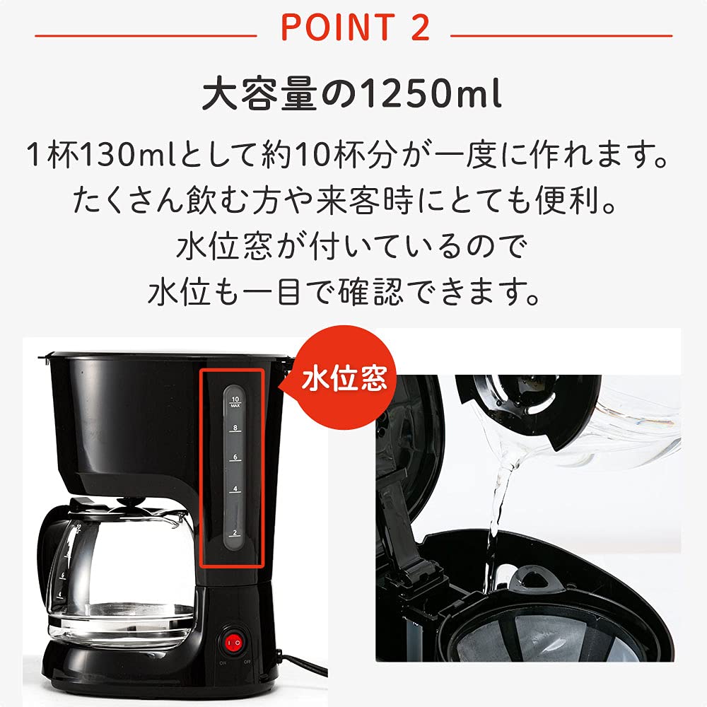 IRIS PLAZA Coffee Maker PCMK-1250 Black
