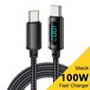 5A PD- 100W LED Display Cable 1M/3.3FT USB C To USB C Cable Fast Charging Type-C Phone Nylon Braided Charger Cord Gift