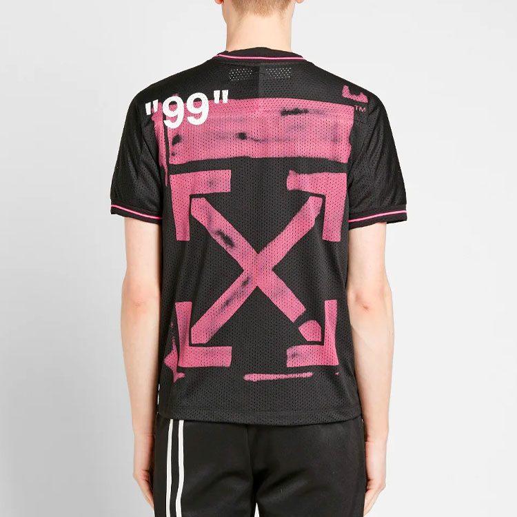 ЧЕРНАЯ Футболка OFF WHITE Обычный крой Мужская Черный OMAA022R191010151028