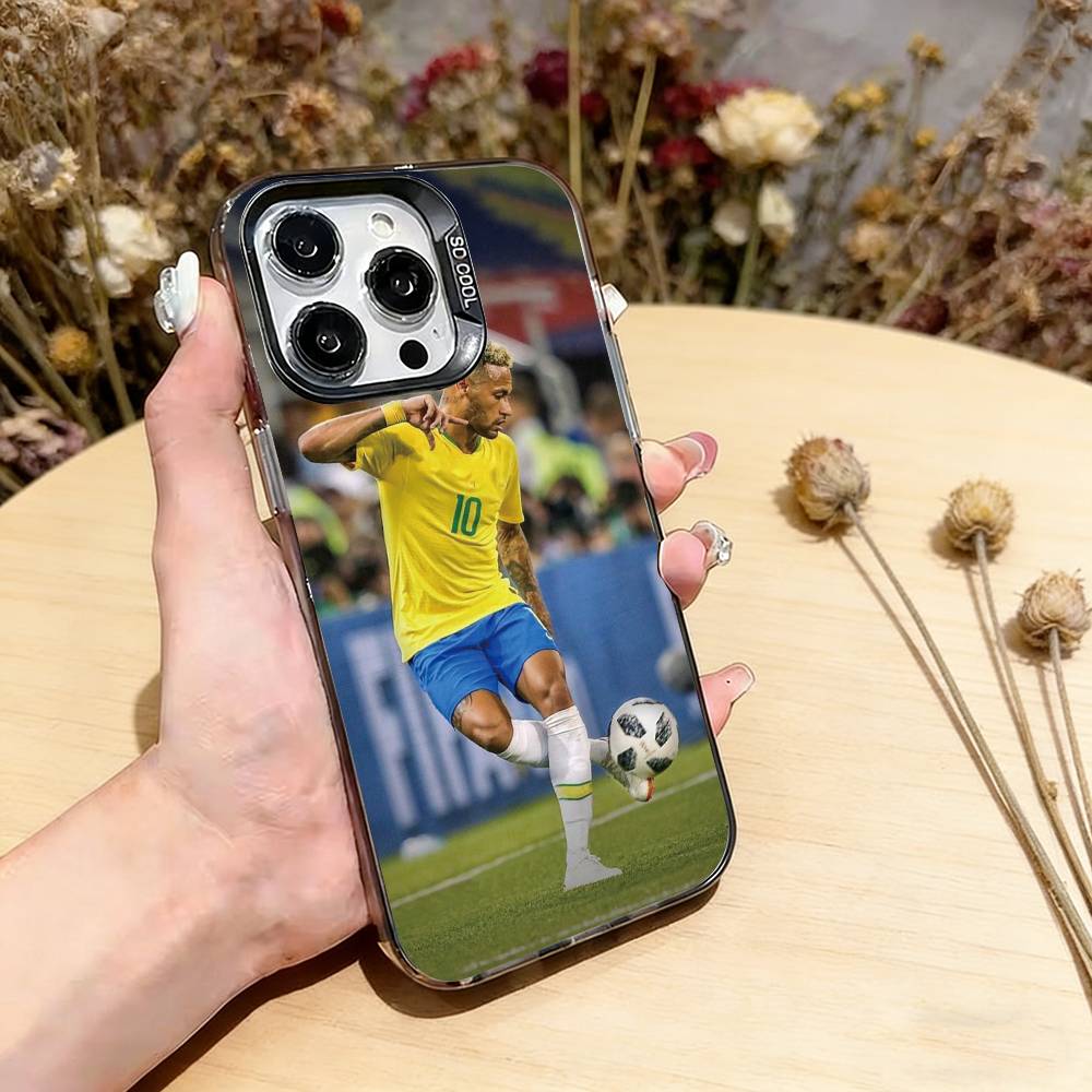 Футбольная звезда 10 Неймар Чехол для телефона для iPhone 17,16,15,14,13,12,11 Plus,Pro Max,XS,Разноцветный Серебристый Черный Чехол