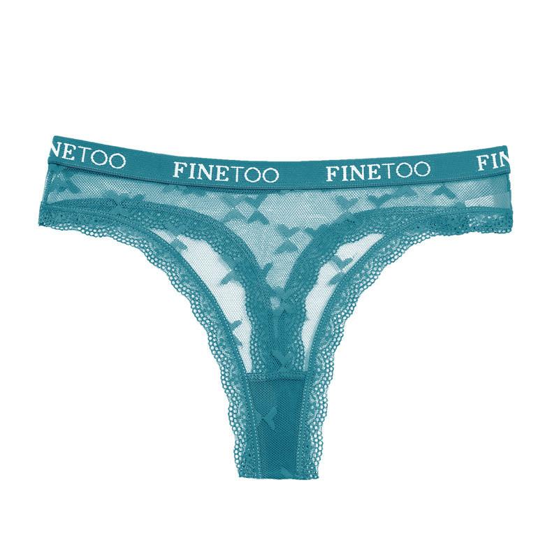 FINETOO Женские сексуальные кружевные стринги с низкой талией и перспективными стрингами, мягкие и удобные трусики