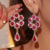 Luxury Temperament Colorful Long Crystal Earrings Sex Exaggerated Earrings Cute Female Earrings