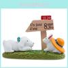 Resin Cartoon Garden Sign With Dog And Rabbit Design For Plant Identification And Decoration
