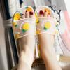 Fashion House Cute Kawaii Shoes For Women 2024 Junior Sandals Bathroom Home Flat Summer Woman Slippers Slides With Chic Elegant Shoe I