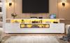 180*38*45cm TV Cabinet with 2 Cabinets and 1 Drawer, Lowboard with LED and 10 Storage Surfaces, Suitable for TVs around 75 Inches