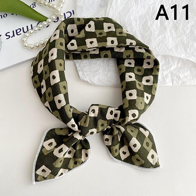 56Cm Ladies Headband Cotton Linen Square Scarf Korean College Girls Elegant Neck Scarves Sun Protection Headscarf