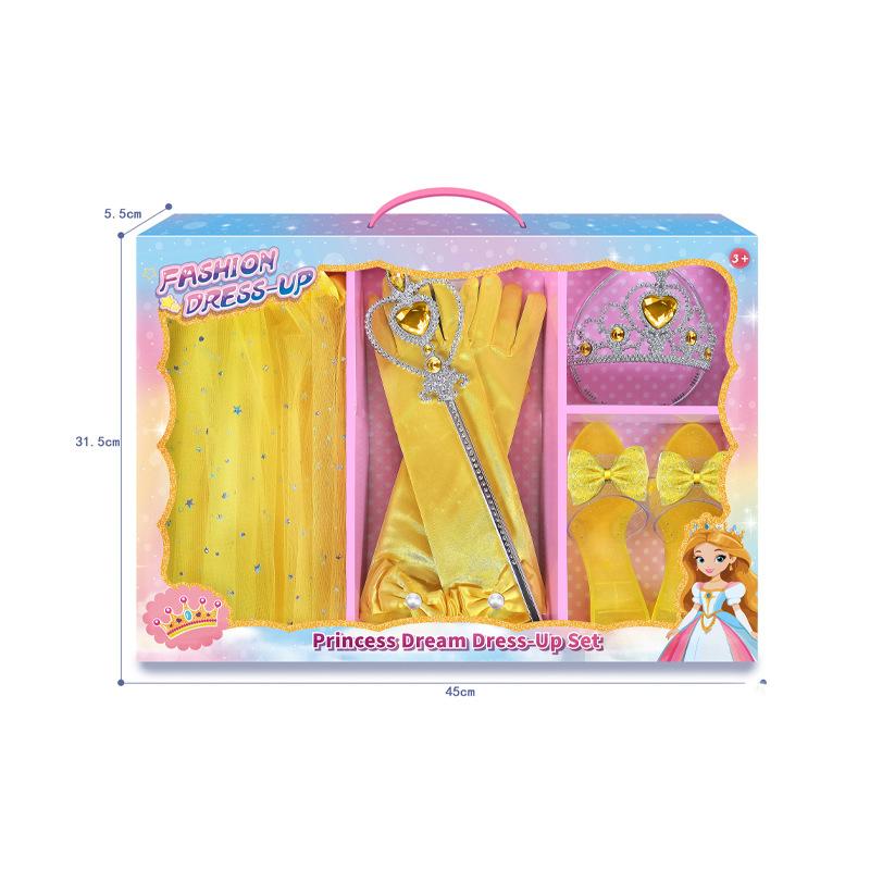Princess Dress Up Toy Set for Girls - Crown, Necklace, Ring, Magic Wand, High Heels & Earrings Jewelry Accessories