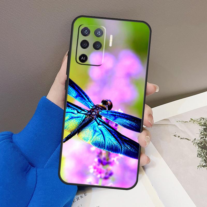 Роскошный чехол-стрекоза для Oppo A76 A16 A96 A17 A18 A60 A80 A40 A38 A58 A78 A98 A94 A74 A54 A15 A57 A77 A5 Pro