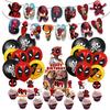 32Pcs Deadpool Theme Party Supplies Includes Banner Balloons Cupcake Toppers