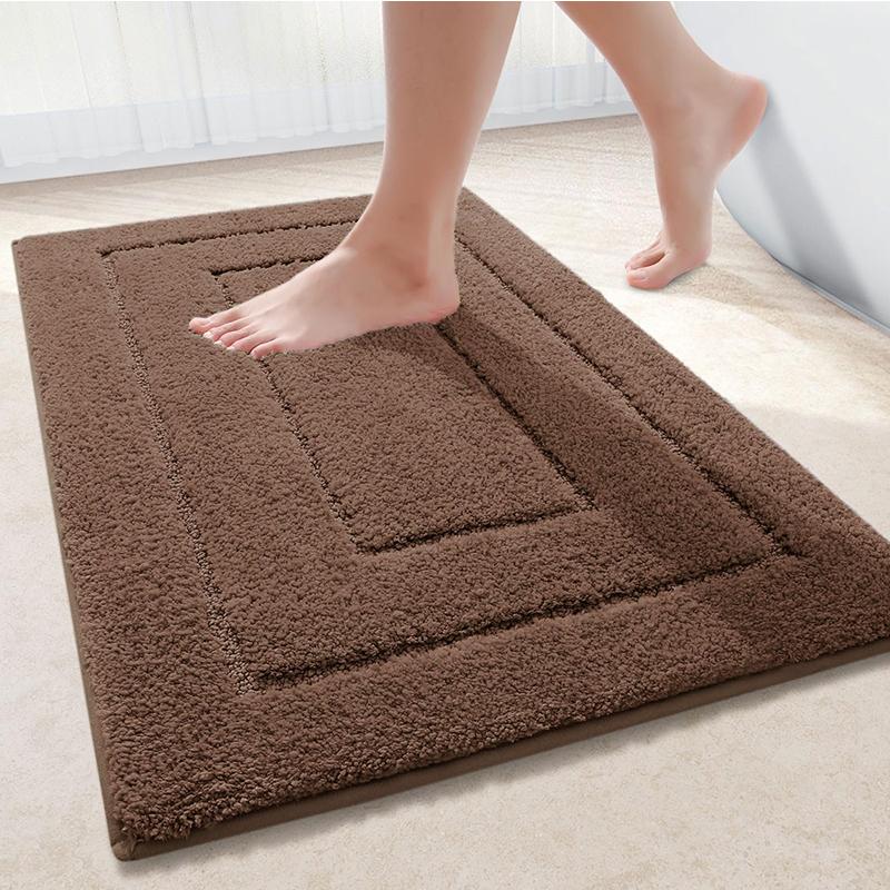 Kitinjoy Fur Bathroom Rugs Soft and Absorbent Microfiber Bath Rug Non-Slip Shaggy Shower Carpet Machine Wash Dry Bath Floor Mats