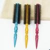 Щетина с деревянной ручкой, круглая вращающаяся щетка, прямая расческа из саржи, расческа для вьющихся волос, профессиональная щетка для волос, антистатическая щетка, дразнящая щетка
