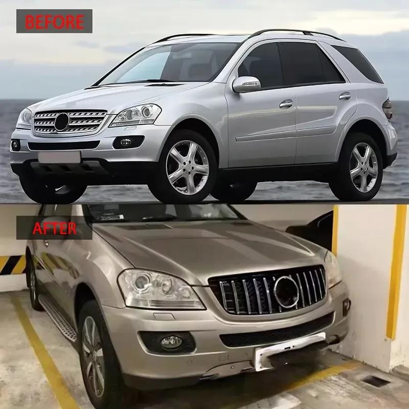 Для Mercedes Benz ML W164 2005-2008 Передняя решетка ABS Алмазная сетка Решетка в гоночном стиле Накладка Модные тюнинг-аксессуары