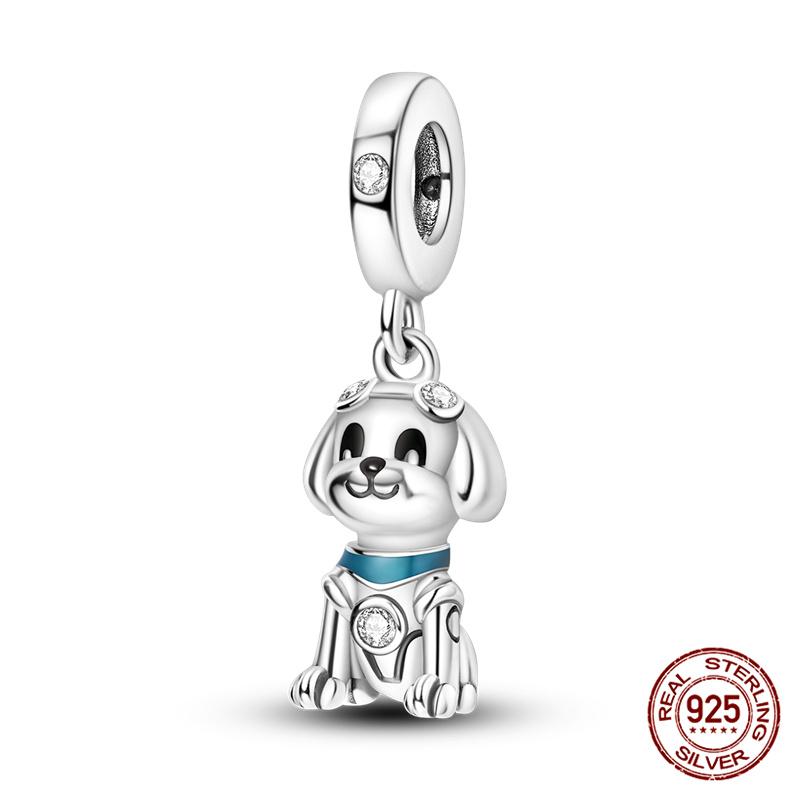 100% 925 silver Animal Series Bulldog Zebra Squirrel Charms Fit Original 925 Bracelet DIY Jewelry Making Women Gift