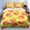Peach Print Bedding Set Bedding Duvet Cover Set Duvet Cover Pillowcases  (1 * Duvet Cover 2 * Pillowcases, without duvet insert)