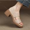 Празднуйте Босоножки с рыбьим носком Женские Летние Для улицы Двойной способ носки На высоком каблуке Римские туфли Мягкая кожа Платформа Туфли-лодочки Сандалии