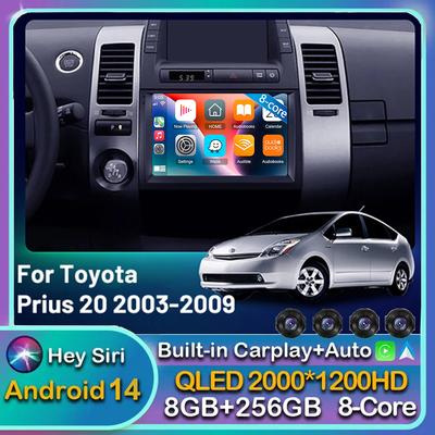 Android 14 Carplay Auto для Toyota Prius 20 2002 2003 2004 2005 2006 2007 2008 2009 Автомобильный радиоприемник, мультимедийный плеер, видео, стерео, DSP