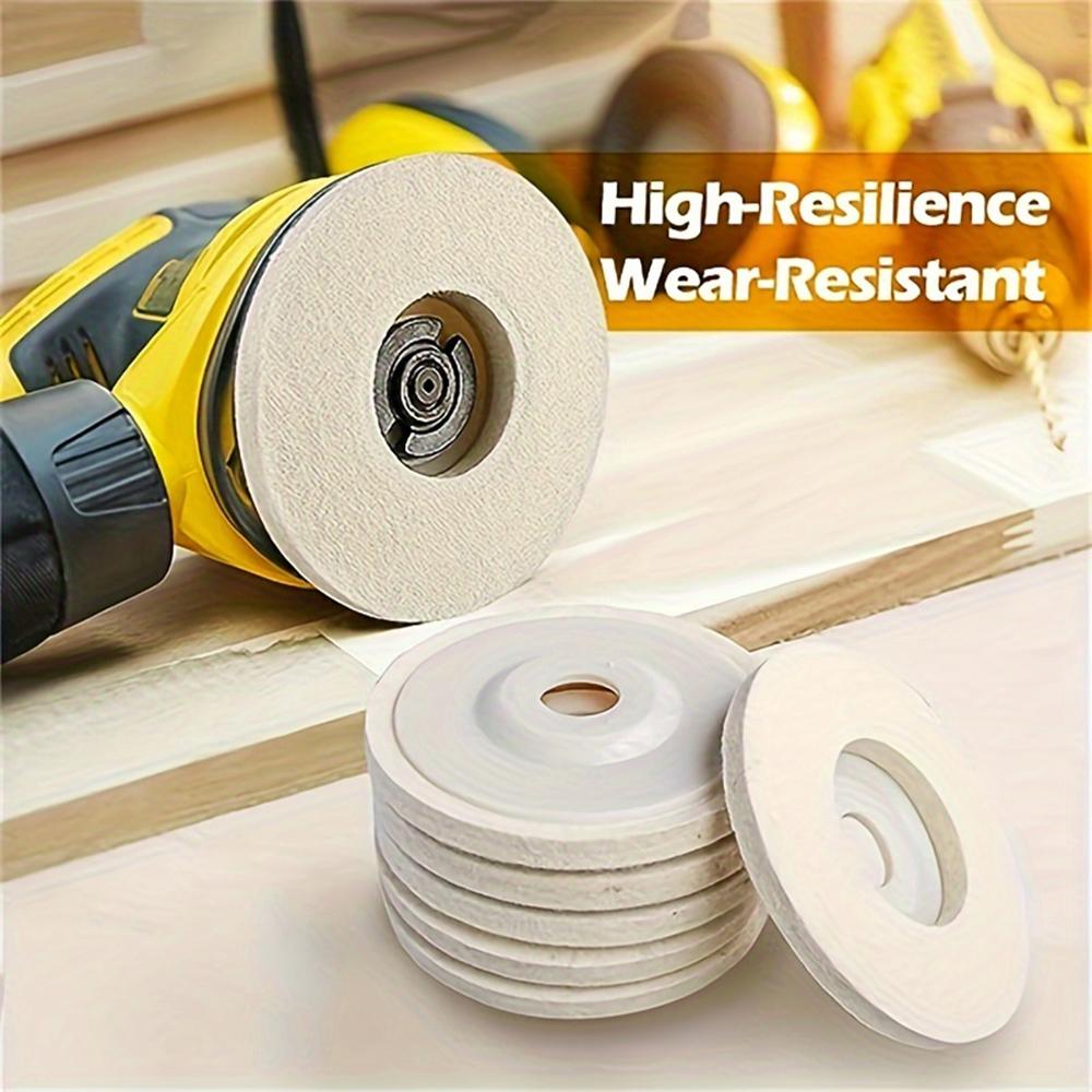 10 упаковок 4"x5/8" супертонких шерстяных полировальных дисков для угловой шлифовальной машины по металлу, мрамору, мебели, автомобильному воску, граниту