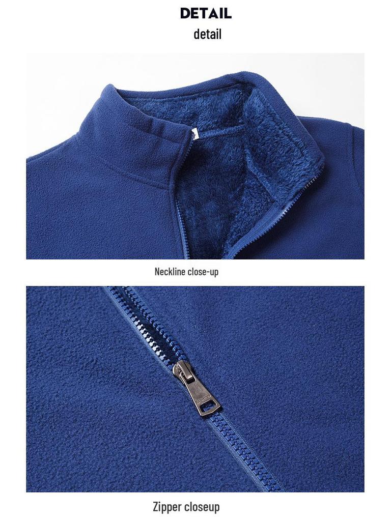 Мужская теплая ветрозащитная флисовая куртка - Толстый флисовый кардиган свободного кроя для осени и зимы.