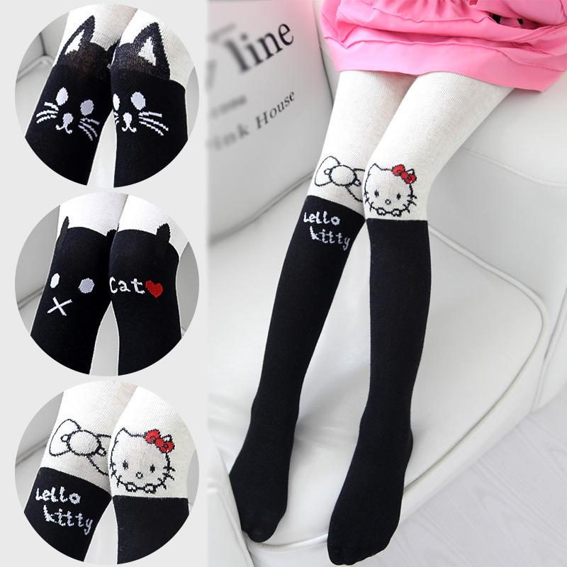 Girls' Thickened Cotton Tights: Autumn & Winter Style, Versatile Spliced Leggings for Children