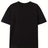Men's Summer British Printed Casual Loose T-shirt Black Printed Round Neck Fashion Short Sleeve Y2K Large T-shirt Top#Color