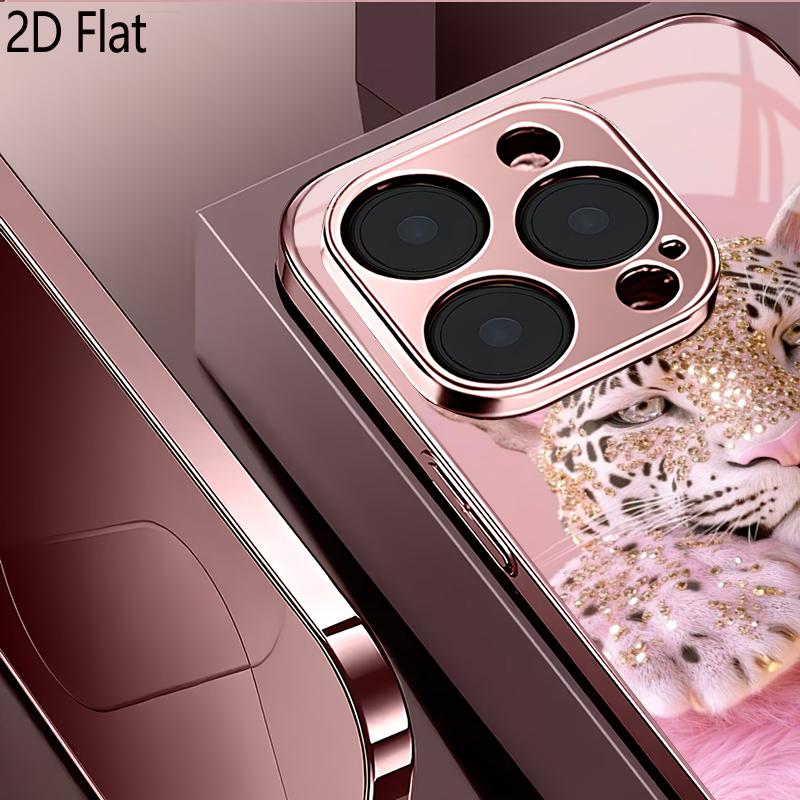 Леопард 2DПлоский Для iPhone17 18 16 15 14 13 12 11 Pro Max XS XR 8 7Plus Чехол для телефона Ударопрочный Защитная задняя крышка