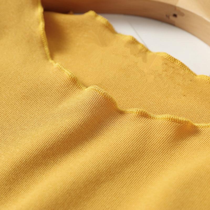 Летняя футболка с оборками, женские хлопковые повседневные однотонные топы с короткими рукавами, футболки