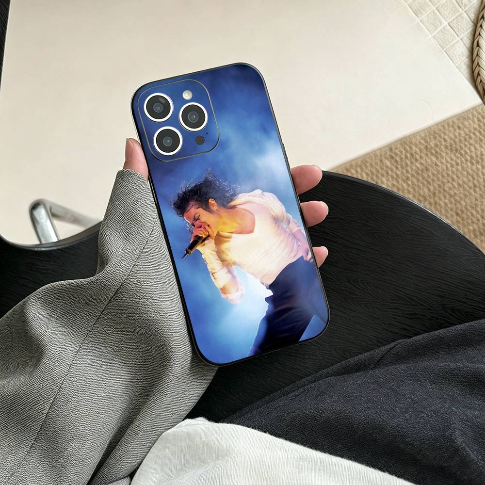 M-Michael Jackson Чехол для телефона для iPhone 17, 16, 15, 14, 13, 12, 11 Plus, Pro Max, Другие Мягкий Черный Чехол