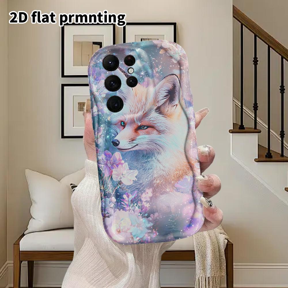 Phone Case: 2D Flat Samsung Galaxy A34 A35 M05 M06 S20 S22 S21 FE Plus 5G Protective Case, Couple Style, Holographic Fox, Christmas and Halloween Gift