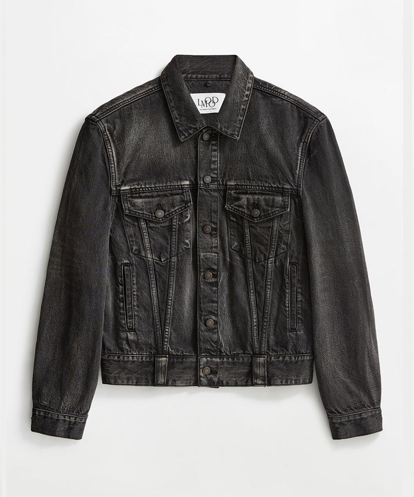 LMOOD Sherry Tencel Denim Trucker Jacket Burnt Black