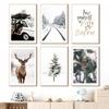 Christmas Decor Winter Snow Forest Deer Elk Owl Sunlight Painting Scenery Home Decor Canvas Poster Art Print Wall Picture