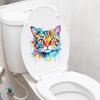 Yousheng Цветной рисунок Кот Наклейка на унитаз Водонепроницаемая Съемная Самоклеящаяся ПВХ Гостиная Ванная Комната Настенное Искусство Акварель Котенок Украшение Крышки унитаза