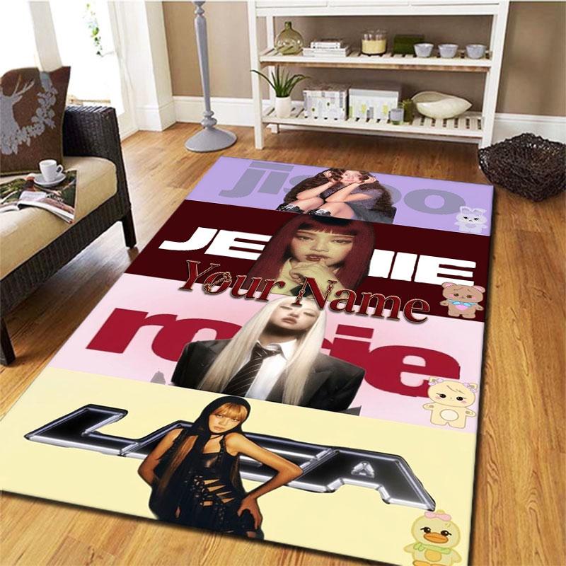 Blackpink Custom Name Carpet Rug for Living Room Bedroom Home Sofa Decoration,Kids play Non-slip Floor Mat