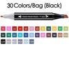30 Colors-Bag-Black - Alcohol-Based Art Markers, Dual-Tip Alcohol Felt Pens, Markers