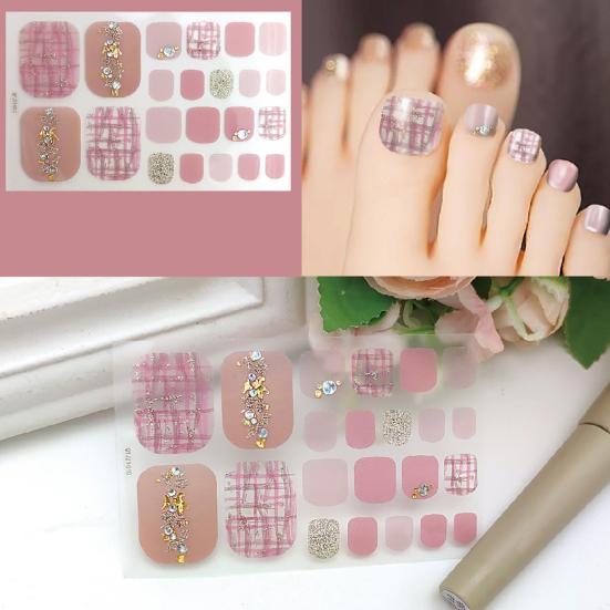 1 Set Self-adhersive Paper Wearable Longwear Adhesive Toenail Decor Wraps Toenail Polish Stickers