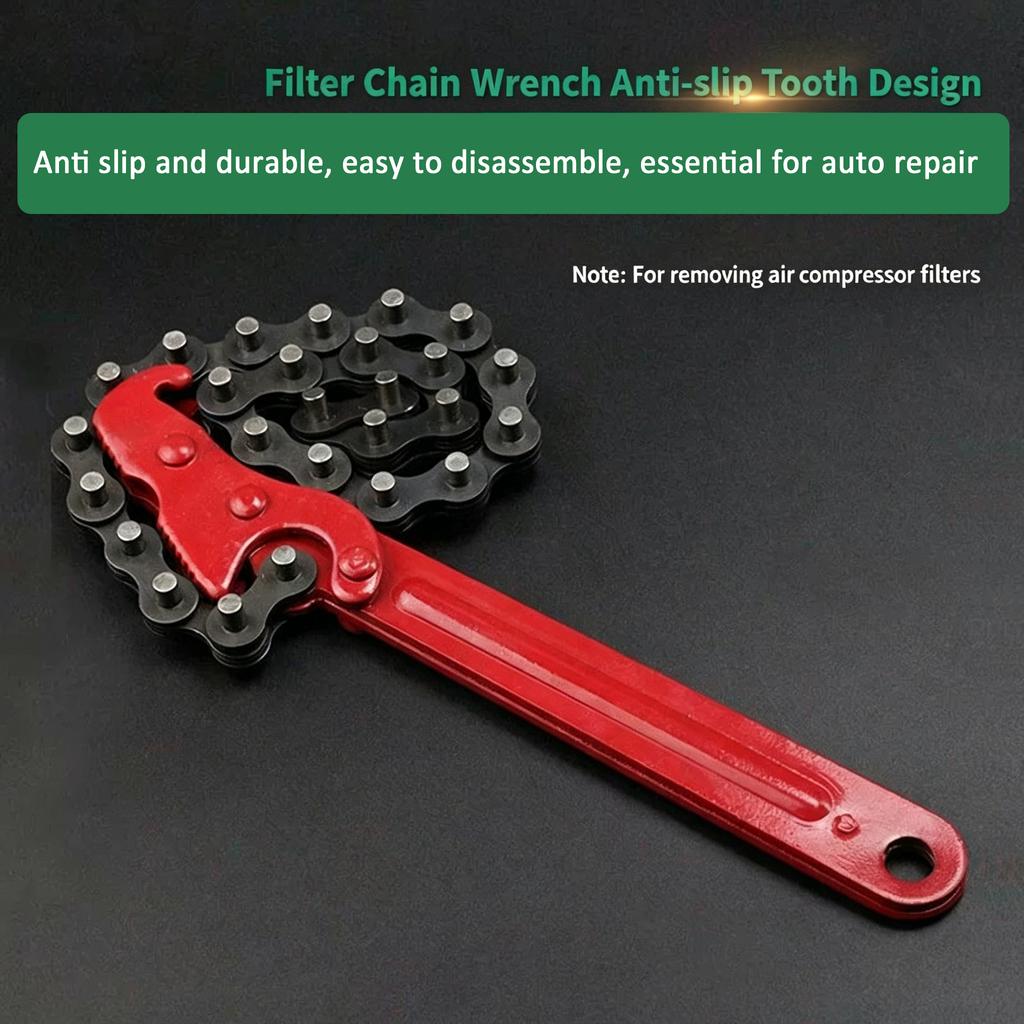Chain Oil Filter Wrench - Adjustable Oil Filter Removal Tool