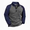 Tactical Fleece Jacket for Men's Warm Stand Collar Pullover Color Zipper Sweatshirt Jacket