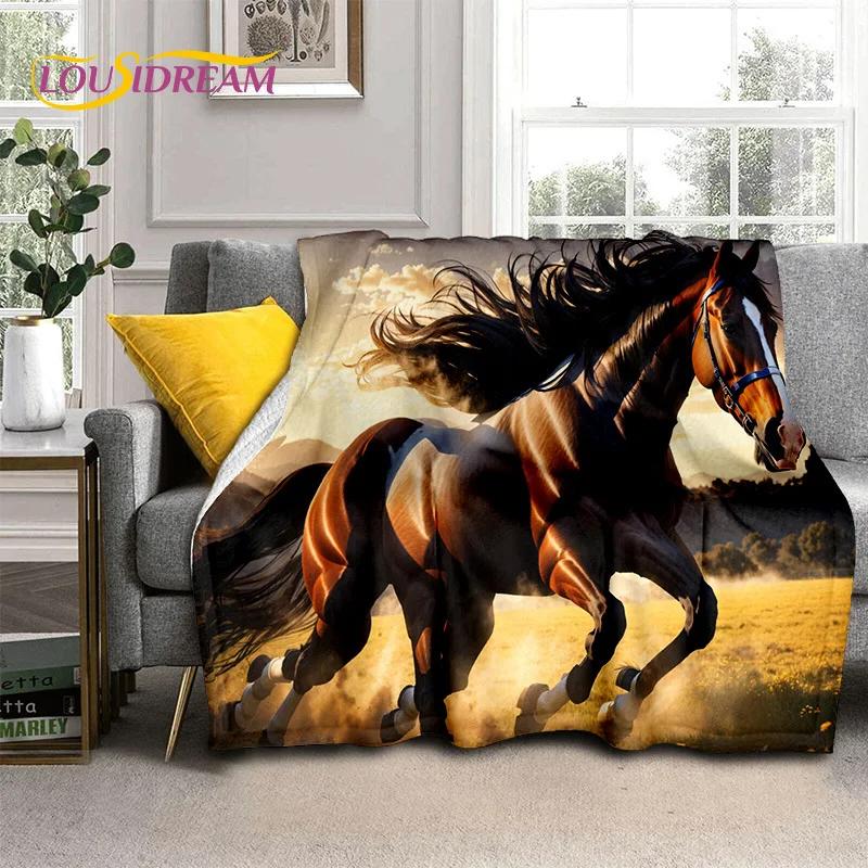 Одеяло Horse Pentium Gallant Steed 3D Animal, мягкое одеяло для дома, спальни, кровати, дивана, пикника, путешествия, офиса, чехол, подарок для ребенка