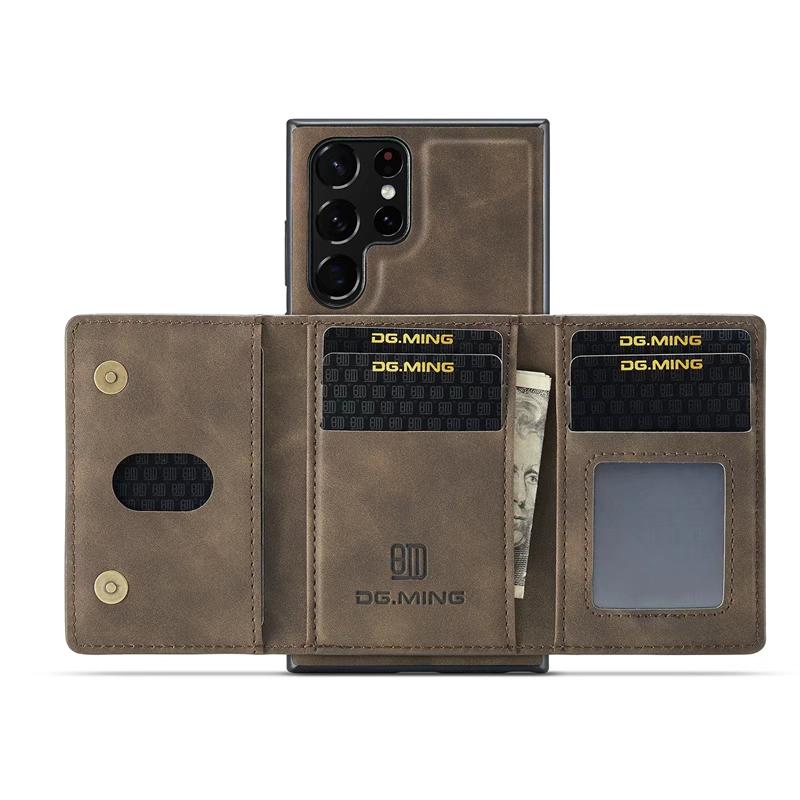 M2 для Samsung S24 Ultra Magnetic Suspension Card Holder Защитный кожаный чехол S23 Ultra Два в одном Раздельный чехол для мобильного телефона