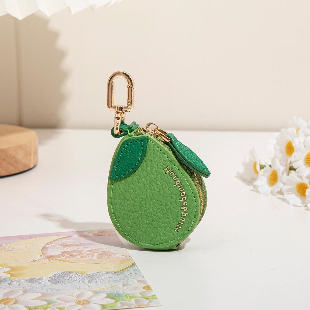 Cross-border Spot Bag Charm: Fruit Series Coin Purse, PU Leather Keychain, Earphone Bag - Small & Cute