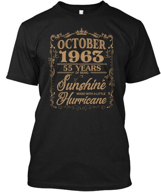October 1963 55 Years Sunshine Hurricane Of Being T-Shirt Made in USA S-5XL Unisex T-Shirt