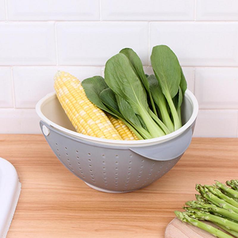 Миска-дуршлаг для фруктов Миска для мытья фруктов Вращающийся кухонный дуршлаг с миской Миска-дуршлаг для фруктов с ручкой Многофункциональная